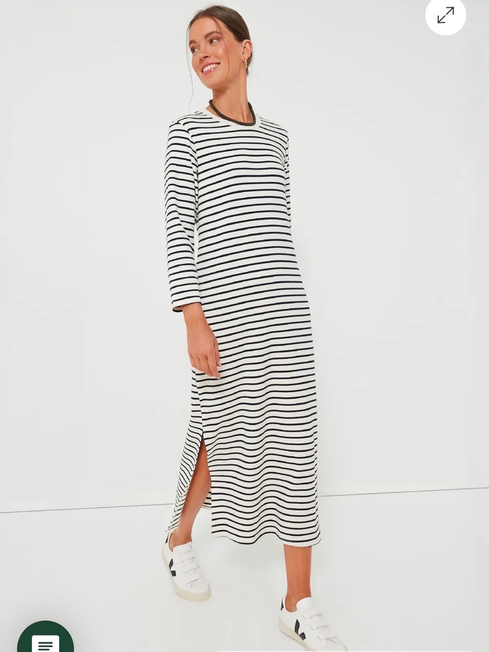 Tuckernuck Pomander Place Navy Stripe Gio Maxi Dress, Size small, Like new